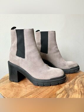 Marc Fisher | Vanlisa Suede Gore Slip On High Block Heel Booties